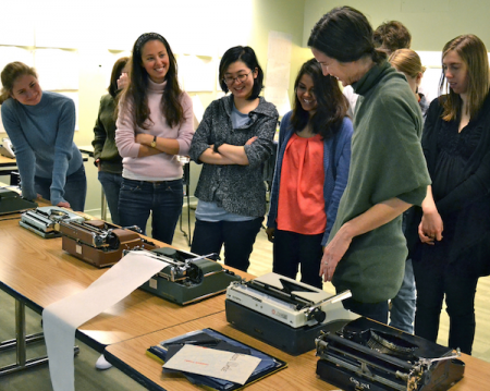 Jen Bervin teaches a class for the Poetry Room